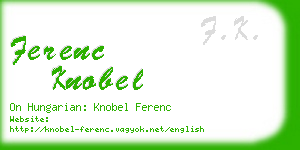 ferenc knobel business card